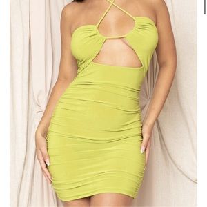 Ruched Open Middle Dress